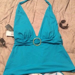 Ralph Lauren 2 piece teal swimsuit NWT 12